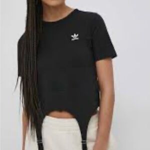 Adidas Black Short Sleeve Top with Buckle Straps